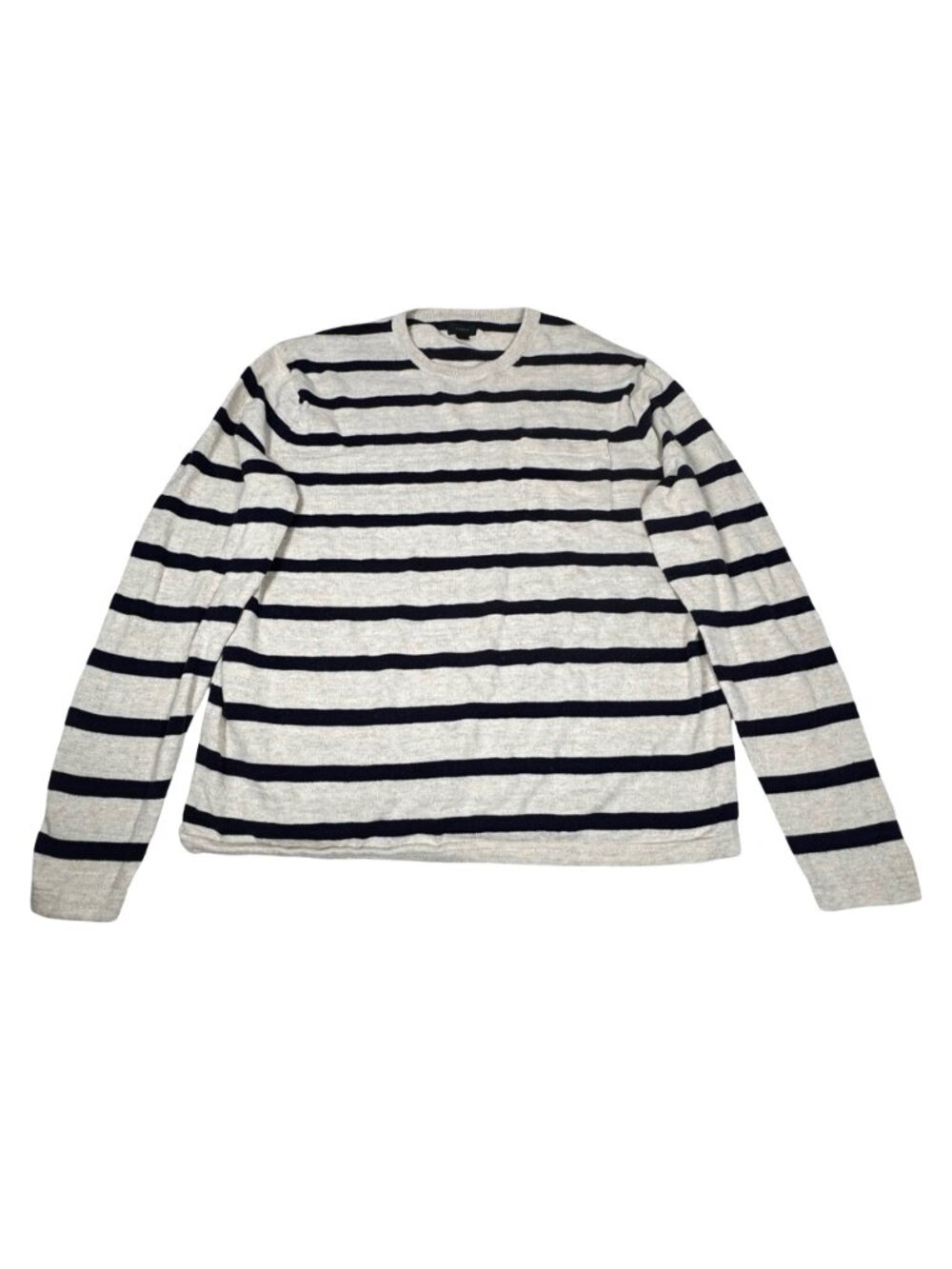 J. Crew 100% Cotton Striped Sweater Sz L Preppy Heritage Nautical - Picture 5 of 11